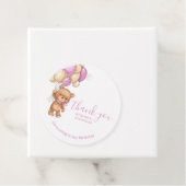 誕生日テディベアピンクありがとうメッセージカード フェイバータグ (インサイチュ)