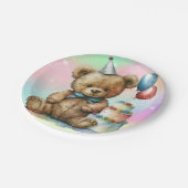 誕生日テディベア ペーパープレート (アングル)