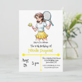 誕生日テニスボールガールお祝い 招待状 (スタンド正面)