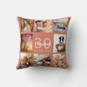 誕生日テラコッタ写真コラージュの女性 クッション (裏面)
