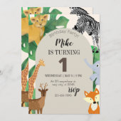 誕生日テーマの少年への招待 招待状 (正面/裏面)