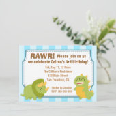 誕生日テーマ-かわいい恐竜 招待状 (スタンド正面)