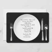 誕生日ディナーパーティー招待状オンブラック 招待状 (正面)