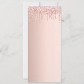 誕生日ディナーメニューバラ金ゴールドグリッターカード 招待状 (裏面)