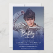 誕生日ディナー22nd誕生日の招待フォトメンズ 招待状 (正面)
