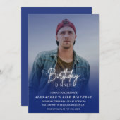 誕生日ディナー24th誕生日の招待フォトメンズ 招待状 (正面/裏面)