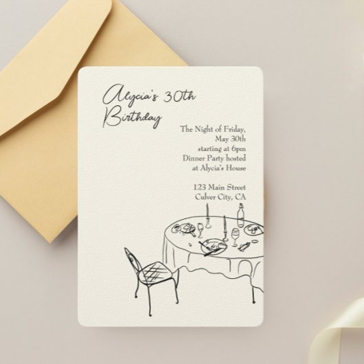 誕生日ディナー30歳の誕生日パーティー 招待状