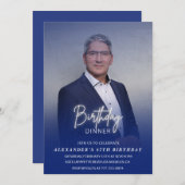 誕生日ディナー67th誕生日の招待フォトメンズ 招待状 (正面/裏面)