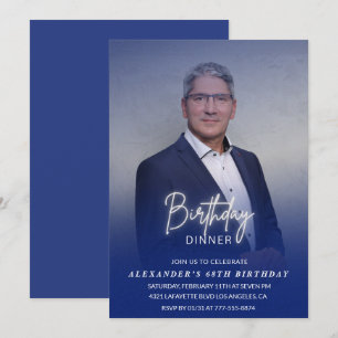 誕生日ディナー68th誕生日の招待フォトメンズ 招待状