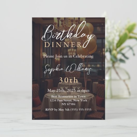 誕生日ディナー 招待状 (スタンド正面)