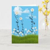 誕生日デイジーとLadybugs カード (黄色い花)