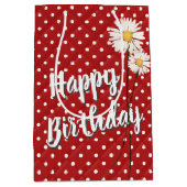 誕生日デイジーオン水玉模様中抱き枕 ミディアムペーパーバッグ (正面)