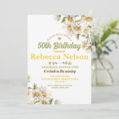 誕生日デイジーパーティー招待状任意の年齢フローラ 招待状 (スタンド正面)