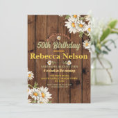 誕生日デイジーパーティー招待状anyエイジフローラウッド 招待状 (スタンド正面)