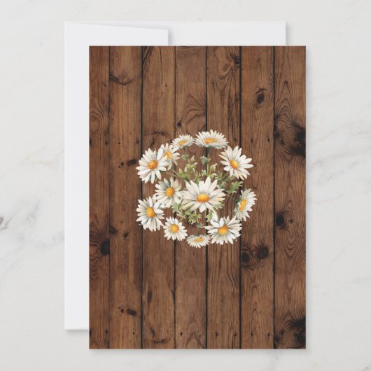 誕生日デイジーパーティー招待状anyエイジフローラウッド 招待状 (裏面)