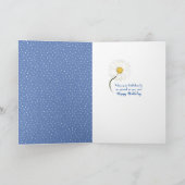 誕生日デイジーブーケのピンドットカード カード (内部)