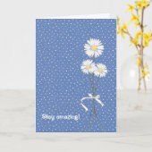 誕生日デイジーブーケのピンドットカード カード (黄色い花)