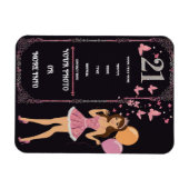 誕生日デザインとパーソナライズされた写真オプション マグネット (横)