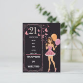 誕生日デザインとパーソナライズされた写真オプション 案内ポストカード (スタンド正面)