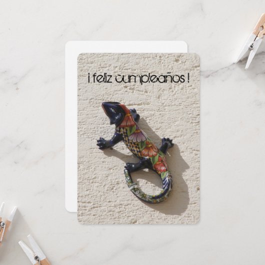 誕生日トカゲ カード (正面/裏面インサイチュ)