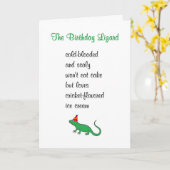 誕生日トカゲAおもしろいハッピーバースデー詩 カード (黄色い花)