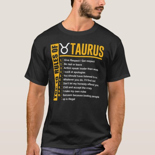 誕生日トップ10タウロス〔占星術の〕十二宮図 Tシャツ (正面)
