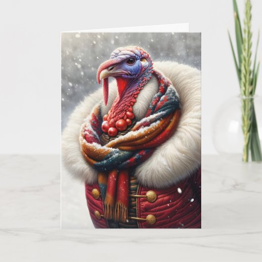 誕生日トム・トルコ冬のコートを着る カード (正面)