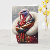 誕生日トム・トルコ冬のコートを着る カード (黄色い花)