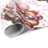 誕生日トラックに乗った女の子 ラッピングペーパー (ロールコーナー)