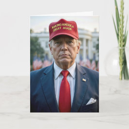 誕生日トランプと赤いマグアハット カード