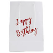 誕生日トランプと赤いMAGA帽子 ミディアムペーパーバッグ (裏面)