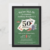 誕生日トランプのポーカーカードパーティー任意の年齢 招待状 (正面)