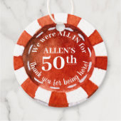 誕生日トランプのポーカーチップサンキュー フェイバータグ (正面)