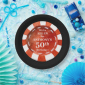 誕生日トランプのポーカーチップパーソナライズされた ペーパープレート (パーティー)