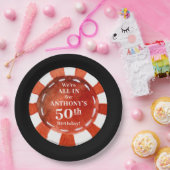 誕生日トランプのポーカーチップパーソナライズされた ペーパープレート (パーティー)