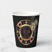 誕生日トランプのポーカーチップ – バラ 紙コップ (裏面)