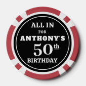 誕生日トランプのポーカーテーマパーソナライズされたカスタム ポーカーチップ (裏面)