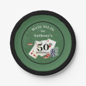 誕生日トランプのポーカーパーソナライズされたカジノ ペーパープレート (正面)