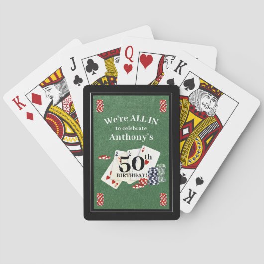 誕生日トランプのポーカーパーティー パーソナライズされた トランプ (裏面)