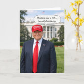 誕生日トランプスピーチバブル カード (黄色い花)