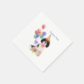 誕生日トリカバリヤキングチャールズスパニエル犬 スタンダードカクテルナプキン (角)