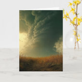 誕生日トルナドインミッドウェスト素晴らしプレーンズ カード (黄色い花)
