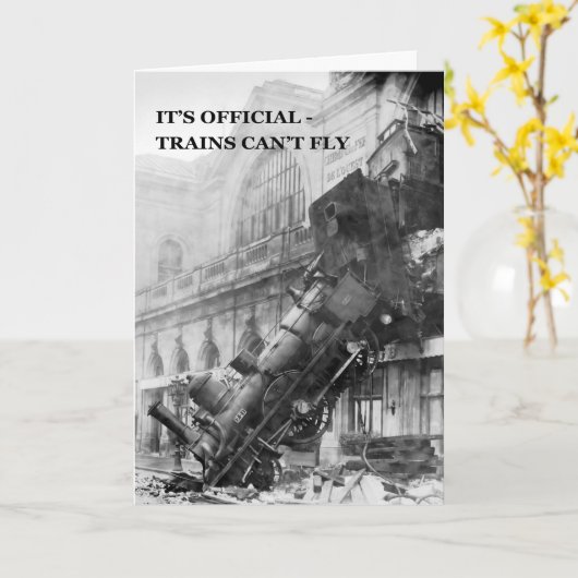 誕生日トレインレックトレインレイルウェイクラッシュアンティーク カード (黄色い花)