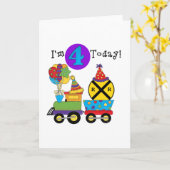 誕生日トレイン4th誕生日Tシャツ&ギフト カード (黄色い花)