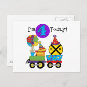 誕生日トレイン4th誕生日Tシャツ&ギフト ポストカード (正面/裏面)