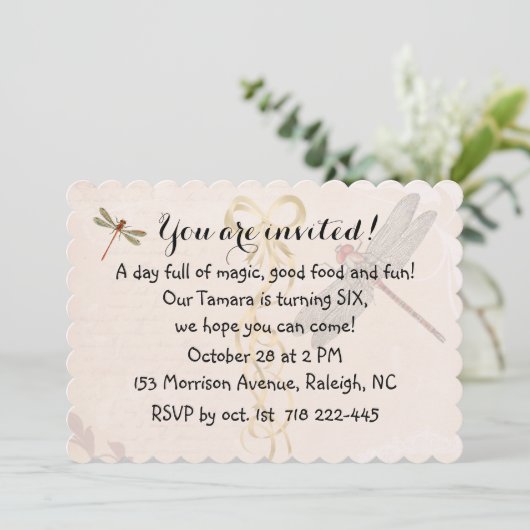 誕生日トンボの招待状 招待状 (スタンド正面)