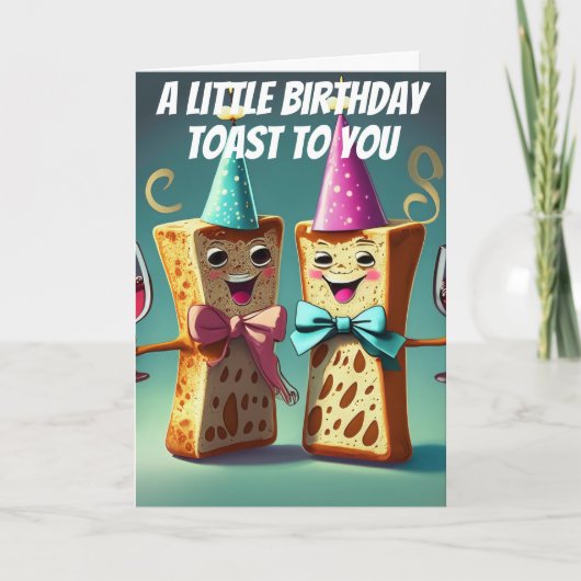 誕生日トーストおもしろいドーター誕生日 カード (正面)