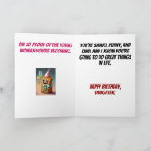 誕生日トーストおもしろいドーター誕生日 カード (内部)
