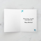 誕生日ドイツ羊飼い犬パイロット飛行機おもしろい カード (内部)