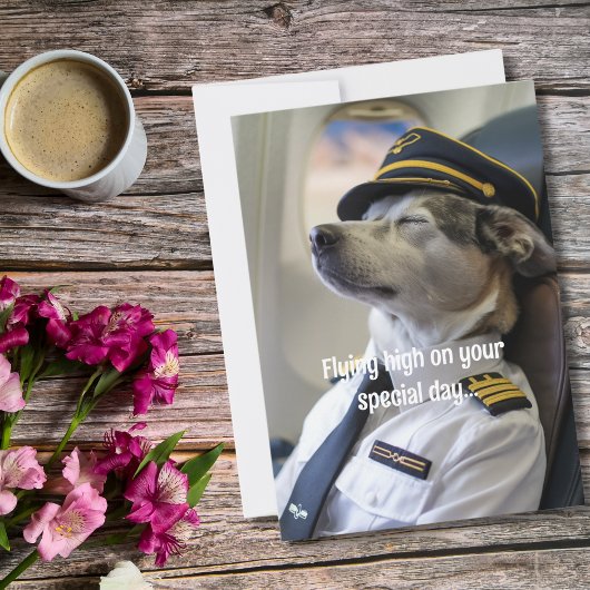 誕生日ドッグパイロット航空クール機おもしろい カード